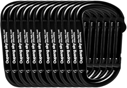 Carabiner Clip - Heavy Duty Carabiners Carabeaner D Ring Shape,Key Chain Clip Hook,Keychain Clip,Multipurpose for Camping, Hiking,Backpacking or Other Outdoor Activities.