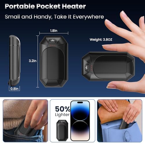 AI Hand Warmers Rechargeable 2 Pack,Portable Electric Hand Warmer Reusable,AI Hand Warmer for Outdoor Golf Hunting Camping Accessories,Warm Winter Gifts for Men Women Kids
