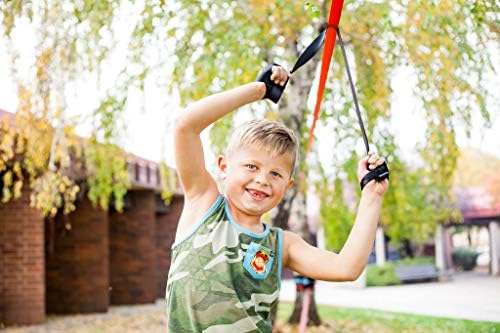 ZenMonkey Slackline Kit with Overhead Training Line, Arm Trainer, Tree Protectors, Cloth Carry Bag and Instructions, 60 Foot - Easy Setup for The Family, Kids and Adults