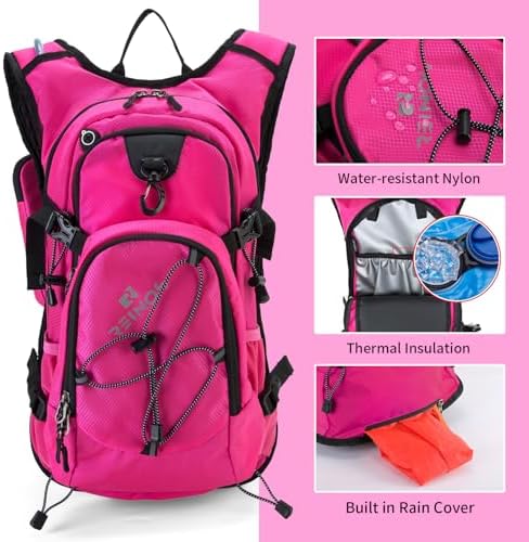 Hydration Backpack Pack with 2L Water Bladder 18L Hiking Backpack Women Men Lightweight Hydropack Insulated Daypack for Biking, Running, Festival