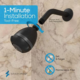 SparkPod 3-Inch Extreme High Pressure Shower Heads - Pressure Boosting with Rain, Massage & Pulsating Mode, Powerful Water-Saving Showerhead - 2.5 GPM Fixed Shower Head (Midnight Black Matte)