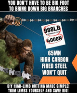 High Limb Rope Saw 53 In - Zero Effort 360 Rope Chain Saw - Sharp Manual Tree Limb Cutter - Hand Chainsaw with Ergonomic Handles and Carrying Case - Fast and Easy Pocket Chainsaw