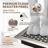 Floor Register 4x10 Inches - Heavy Duty Walkable Steel Floor Vents - Ease Adjust Air Flow Direction Floor Registers - Satin Nickel Floor Vent Covers - Boston Design Air Vents for Home