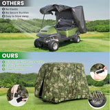 10L0L 2/4/4+2 Passenger Golf Cart Cover Fits for Yamaha EZGO Club Car, 420D Waterproof Durable Polyester Golf Cart Cover with Three Zipper Doors Windproof Sunproof - Black/Army Green/Sliver
