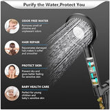 FEELSO Filtered Shower Head with Handheld, High Pressure 3 Spray Mode Showerhead with 15 Stage Water Softener Filters Beads for Hard Water - Remove Chlorine - Reduces Dry Itchy Skin, Matte Black