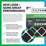 Filterbuy 16x25x1 Air Filter MERV 8 Odor Eliminator (4-Pack), Pleated HVAC AC Furnace Air Filters Replacement with Activated Carbon (Actual Size: 15.50 x 24.50 x 0.75 Inches)