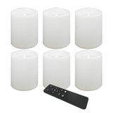 CANDLE CHOICE Waterproof Outdoor Battery Operated Flameless Candles Remote Timer White Plastic Realistic Flickering Fake Electric LED Pillars Lantern Garden Wedding Christmas Decorations 3”x4” 6 Pack