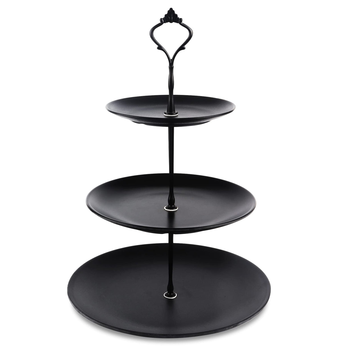 Lucky Will Black Tiered Dessert Serving Tray for Kid's Party Supplies Favors 3 Tier Cupcake Cake Stand for Birthday Tea Afternoon Halloween Christmas Candy Bar