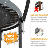 JUMPZYLLA Trampoline Outdoor 8FT 10FT 12FT 14FT 15FT 16FT with Enclosure and Ladder, ASTM Approved Recreational Trampoline for Kids and Adults, Anti-Rust Coated Frame