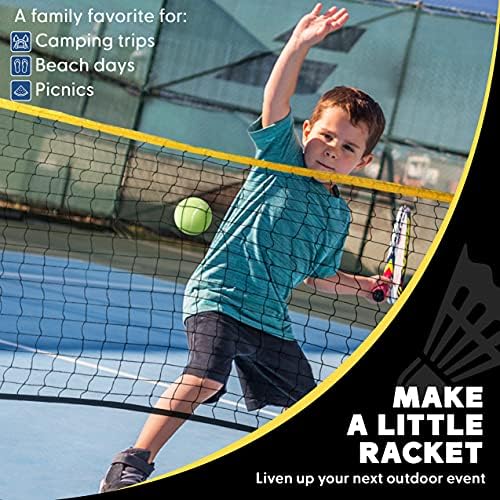 Boulder Portable Badminton Pickleball Net - Foldable/Extendable Poles for Multiple Sports Heights (UP to 5 ft) - Ideal for Tennis, Pickleball, Soccer Tennis - Easy Setup
