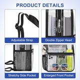 Clear Backpack Stadium Approved 12×12×6 Clear Mini Backpack Small Transparent Backpack for Concert, Beach, Work, Travel & Sporting（Black）