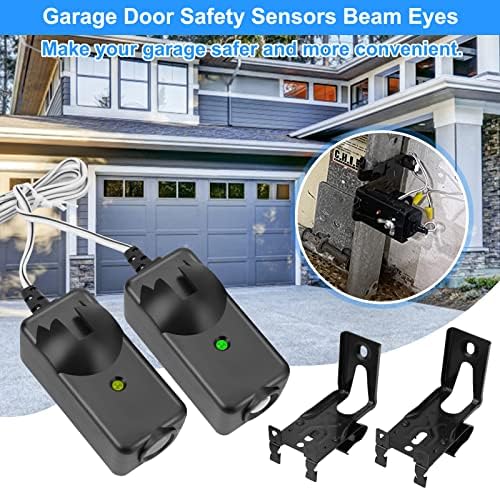 Garage Door Safety Sensor Beam Eyes, Garage Door Opener Parts Compatible with Liftmaster/Sears/Chamberlain/Craftsman/Linear Replacement (41A5034, 801CB-P) (Beam Eyes + Bracket)