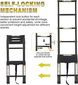 RIKADE Telescoping Ladder 20.3FT & Attic Ladder, Heavy Duty Aluminum with Non-Slip Feet, 330lb Capacity for RV, Attic, Roof & Multi-Surface Use