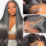 13x6 Lace Front Wigs Human Hair Pre Plucked 180 Density 24 Inch Straight Lace Front Wigs HD Lace Frontal Wigs Human Hair for Women Natural Black with Baby Hair Glueless Wigs