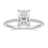 EAMTI 3CT 925 Sterling Silver Engagement Rings Radiant Cut Solitaire Cubic Zirconia CZ Wedding Promise Rings for Her Wedding Bands for Women Size 9