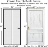 Upgraded Magnetic Screen Door Thicker 250g/m² Reinforced Mesh,36 Longer Magnets,Door Screen Magnetic Closure for Single Front Door,Retractable Sliding Screen Door,Fit Doors to 34 x 82 Inch,Black