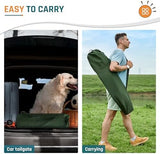 Heavy Duty Folding Camping Chair for Adults Oversized Camping Chairs Steel Frame Support 400 lbs, Metal Arm Lawn Chairs with Swivel Cup Holder, Hollow Backrest, Extra Large Outdoor Chairs, Green