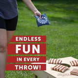 Play Platoon Cornhole Bags Weather Resistant- Set of 8 Regulation Bean Bags for Tossing- Official Professional Size & Weight Corn Hole Bags Two Color All Weather Cornhole Beans Bag Set with Tote Bag