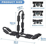 XGeek Kayak Roof Rack 4-in-1 for Kayak, Surfboard, Canoe and Ski Board Rooftop Mount Carrier Folding Adjustable Bilateral J-Style Rack on SUV, Car and Truck