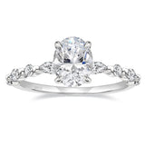 EAMTI 3 Carats 925 Sterling Silver Ring Oval Cut Cubic Zirconia Engagement Solitaire Marquise Promise Ring for Women Size 6.5