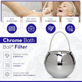 Crystal Quest Bath Ball Water Filter for Bathtub - 3-Stage Filtration, Removes Chlorine, Chloramine & Byproducts, 2,500 Gallons, BPA Free, pH Balanced Water, Fits All Tubs, Easy Install, Built in USA