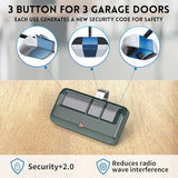 2 for Chamberlain LiftMaster Craftsman Garage Door Opener Remote 893LM 893Max 971LM Universal, Green