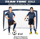 GoSports Portable Soccer Goals for Kids - 13 Color Options - Choose 4 x 3 ft or 6 x 4 ft - Team Tone Pop Up Nets for Backyard
