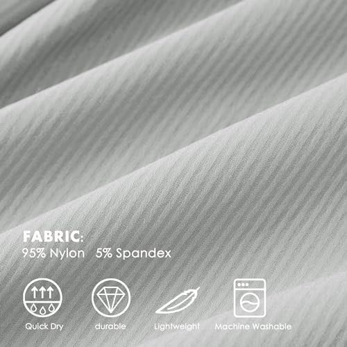 Willit Women's Quick-Dry Capris Hiking Travel Pants Striped Woven Workout Pants with Pockets Lightweight