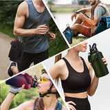 64oz Insulated Water Bottle with Straw & Auto Spout Lid - (Cold 48H & Hot 24H) Half Gallon Stainless Steel Water Jug with Paracord Handle, Metal Tactical Military Water Flask with Carrier Strap Bag