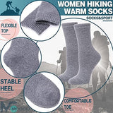 MOGGEI 5 Pairs Womens Merino Wool Socks Hiking Warm Winter Thick Thermal Crew Cozy Cabin Ladies Gift Comfy Boot Work Socks