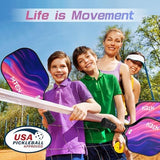 Pickleball Paddles, USAPA Approved Fiberglass Surface Pickleball Set with Pickleball Rackets, Pickleball Paddles Set for Men Women