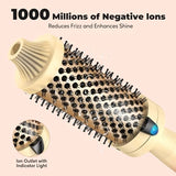 Farery 1.77-Inch Thermal Brush - Ceramic Ionic Heated Round Brush for 90's Full-Bodied Style, Volumizing, Smooth Hair & Natural Curls, Dual MCH Heating, Digital Display, 9 Temperature, Dual Voltage