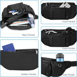 Sports Fanny Pack for Men Women, Outdoor Waist Pack Bag with 6 Zipper Pockets, Super Capacity Bum Bag with Adjustable Belt for Traveling Hiking Cycling Workout Casual