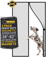 Flux Phenom The Magnetic Screen Door 38x82 Inch – Easy Install, Strong Magnet Strength, Self-Sealing Mesh, Pet Tested, Hands-Free Entry, Door Screen Magnetic Closure - Pack of 2