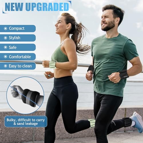 Wrist Ankle Weights Set of 2(1 lb/2 lbs Each) Adjustable Weights Training Intensity for Strength Training Walking Running Yoga Pilates Jogging for Women Men