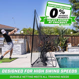 GoSports Golf Practice Hitting Net - Choose Between Huge 10 x7 ft or 7 x7 ft Nets -Personal Driving Range for Indoor or Outdoor Use - Designed by Golfers for Golfers
