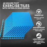 BalanceFrom Puzzle Exercise Mat with EVA Foam Interlocking Tiles for MMA, Exercise, Gymnastics and Home Gym Protective Flooring, Multiple Sizes and Colors