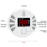 High Definition Color Screen Detector LCD Powered by Carbon Monoxide Detector and Smoke Alarm Battery (excluding Battery) (Large Screen, 4Pack-CO&Smoke)