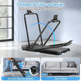 THERUN Walking Pad, 2.5 HP Under Desk, 2 in 1 Foldable for Home, Walking Pad with Handle Bar, 15" Widened Running Belt with Remote Control & LED Touch Screen