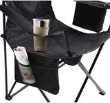 Coleman Portable Quad Camp Chair with 4-Can Cooler, Cushioned Seat & Back with Side Pockets & Cup Holder, Carry Bag Included