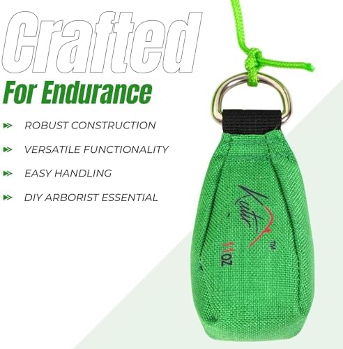 Throw Weight and Line Kit with Storage Bag 11 OZ 600D Pouch, 150 Foot Polyethylene Easter Rope for Arborists, Suitable for Tree Climbing, High Limb Throwing