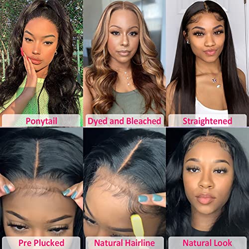 Hedy Body Wave Lace Front Wigs Human Hair Pre Plucked with Baby Hair Glueless 180% Density 10A Lace Closure Wigs for Black Women Natural Color 22 inch