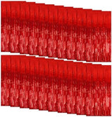 20 Pack Foil Curtain Backdrop Red Metallic Tinsel Foil Fringe Curtains Photo Booth Props for Birthday Wedding Engagement Baby Shower Bachelorette Christmas Holiday Celebration Party Decorations