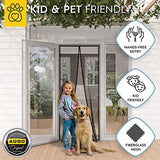 AUGO Magnetic Fiberglass Screen Door - Self Sealing, Heavy Duty, Hands Free Mesh Partition Keeps Bugs Out - Door Screen Magnetic Closure - Patent Pending Keep Open Feature - 34 Inch x 81 Inch