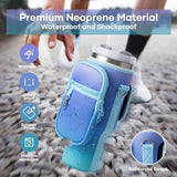 linmaya Water Bottle Carrier Bag with Phone Pocket for Stanley Cup 40/30oz,Insulated Neoprene Water Bottle Holder Cross-boday Bag with Adjustable Shoulder & Handheld Strap Stanley Cup Accessories