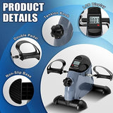 Mini Exercise Bike, himaly Under Desk Bike Pedal Exerciser Portable Foot Cycle Arm & Leg Peddler Machine with LCD Screen Displays
