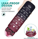 Enerbone 32 oz Drinking Water Bottle with Times to Drink and Straw, Motivational with Carrying Strap, Leakproof BPA & Toxic Free, Ensure You Drink Enough Water for Fitness Gym Outdoor