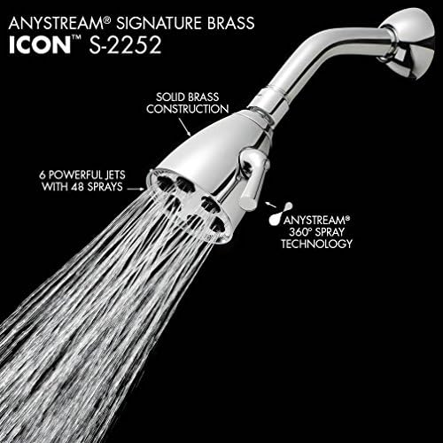 Speakman S-2252-ORB Signature Brass Icon Anystream High Pressure Adjustable Shower Head, Oil-Rubbed Bronze