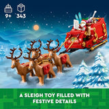 LEGO Santa's Sleigh - Building Toys for Kids, Boys & Girls, Ages 9+ - Indoor Christmas Decorations for Home W/Santa Claus Figurine & Reindeer - Gifts for Boys & Girls - 40499