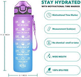 Enerbone 32 oz Drinking Water Bottle with Times to Drink and Straw, Motivational with Carrying Strap, Leakproof BPA & Toxic Free, Ensure You Drink Enough Water for Fitness Gym Outdoor